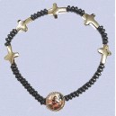 REF.9469 Pulsera ematite 5 cruces