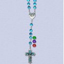 REF.8223 Rosario vidrio cruz esmaltada