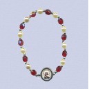 REF.9513 Pulsera elástica cristal y perla