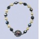 REF.9513 Pulsera elástica cristal y perla