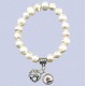 REF.9453 Pulsera elást.perla con llamador ángel