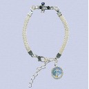 REF.9407 Pulsera plat. con cruz cristal
