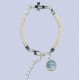 REF.9407 Pulsera plat. con cruz cristal