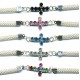 REF.9407 Pulsera plat. con cruz cristal