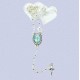 REF.8136 Rosario plateado con estuche corazón