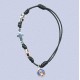 REF.9427 Pulsera cordón corazones/cruz